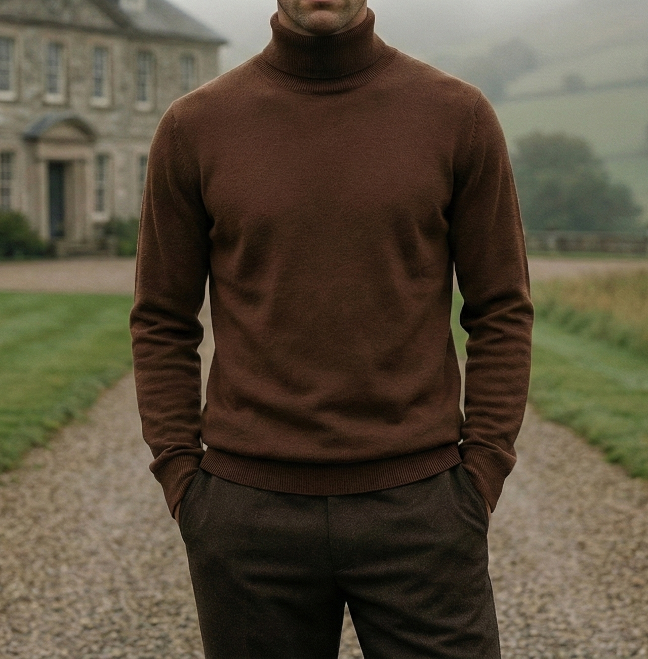 Men's Turtleneck - Chestnut