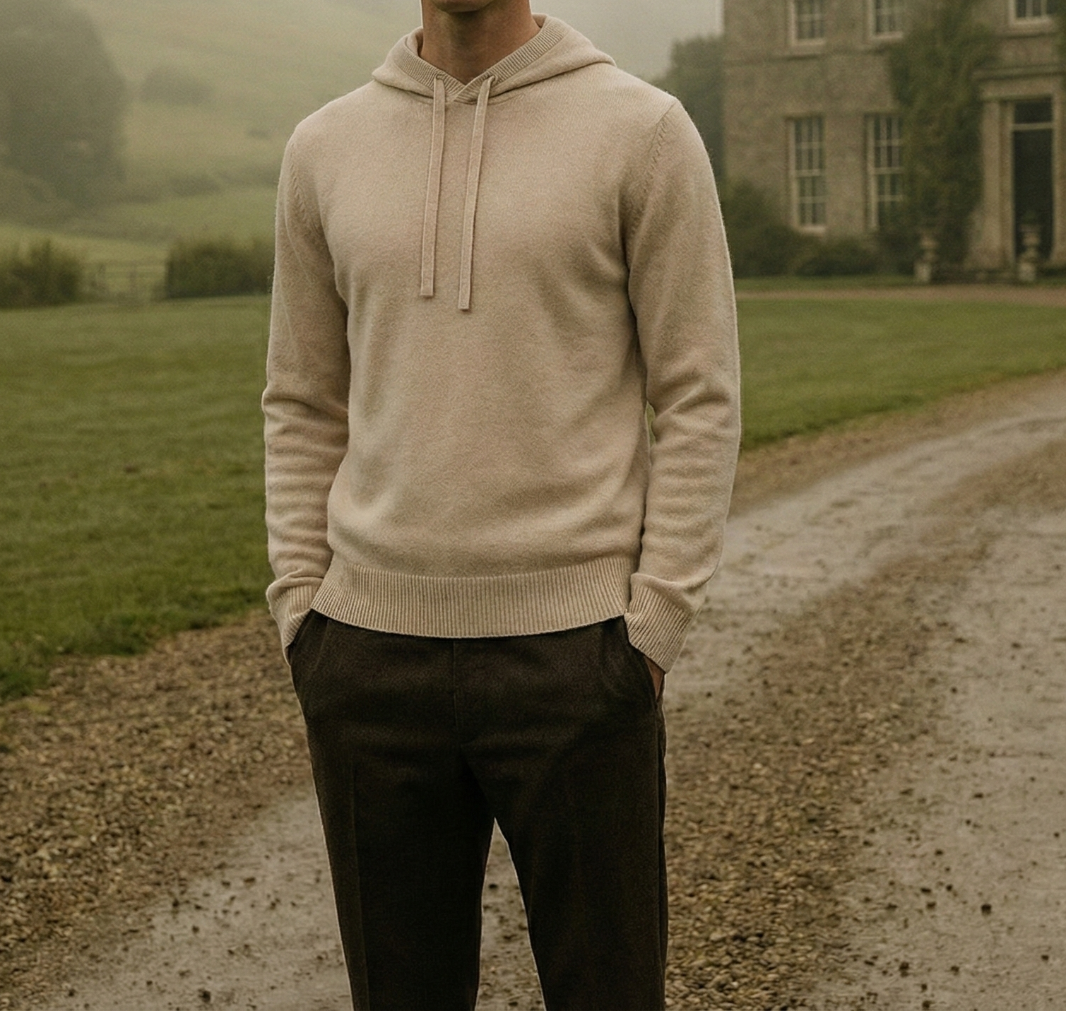 Fine Cashmere Hoodie - Beige